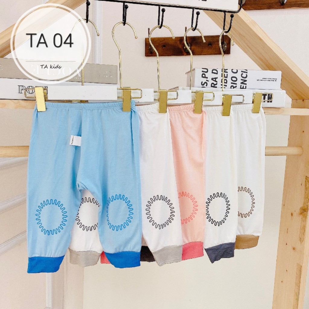 Bộ quần áo sơ sinh dài tay thun lạnh mềm mại co giãn tốt cho bé từ 0-9 tháng TA04