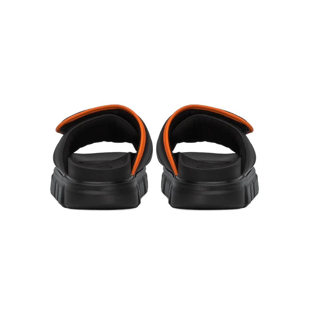 Ảnh Dép Nam Nữ Tăng Chiều Cao THE LARVA WOLF SLIDE SANDAL - BLACK & ORANGE 4