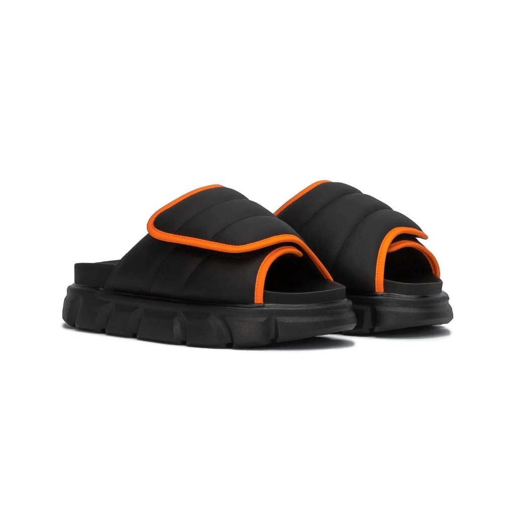 Ảnh Dép Nam Nữ Tăng Chiều Cao THE LARVA WOLF SLIDE SANDAL - BLACK & ORANGE 3