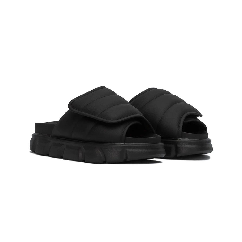Ảnh Dép Nam Nữ Tăng Chiều Cao THE LARVA WOLF SLIDE SANDAL - FULL BLACK 2