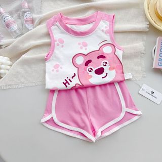 Bộ Ba Lỗ Chất Liệu Cotton Mềm Mại Họa Tiết Hoạt Hình Dễ Thương Đáng Yêu Cho Bé Trai Bé Gái (QA03)