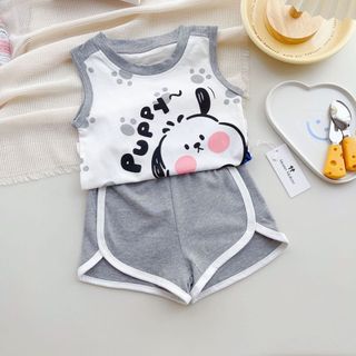 Bộ Ba Lỗ Chất Liệu Cotton Mềm Mại Họa Tiết Hoạt Hình Dễ Thương Đáng Yêu Cho Bé Trai Bé Gái (QA03)