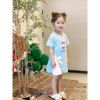 Váy Cho Bé Họa Tiết Thỏ Hồng Và Kuromi Dễ Thương Chất Liệu Cotton Mềm Mại Thoáng Mát Cho Bé Gái(V01)