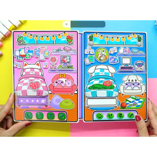 Đồ chơi bóc dán nhà Mèo Tom và Angela- Đồ chơi thủ công búo bê giấy Pighandmade
