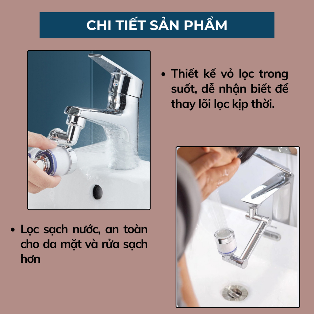 Bộ Lọc Nước, Đầu Vòi Lọc Nước Đa Năng Xoay 1080 Độ HT026 BEBEHOUSE | BigBuy360 - bigbuy360.vn