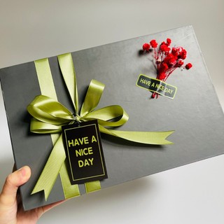 Hộp gift xám vintage kích thước 30*20*11cm, hộp cao cấp làm quà sinh nhật, valentine quà tặng sang trọng