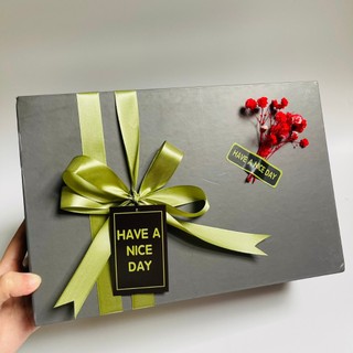 Hộp gift xám vintage kích thước 30*20*11cm, hộp cao cấp làm quà sinh nhật, valentine quà tặng sang trọng