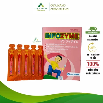 Enzym tiêu hóa INFOZYME - Tăng cường tiêu hóa và hấp thu thức ăn, giúp ăn ngon miệng và giảm biếng ăn ở trẻ (Hộp 20 ống)