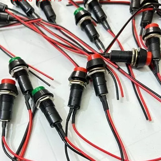 Công tắc ấn còi đề, công tắc ấn bật tắt tròn nhỏ có dây. (Giá 1 chiếc)