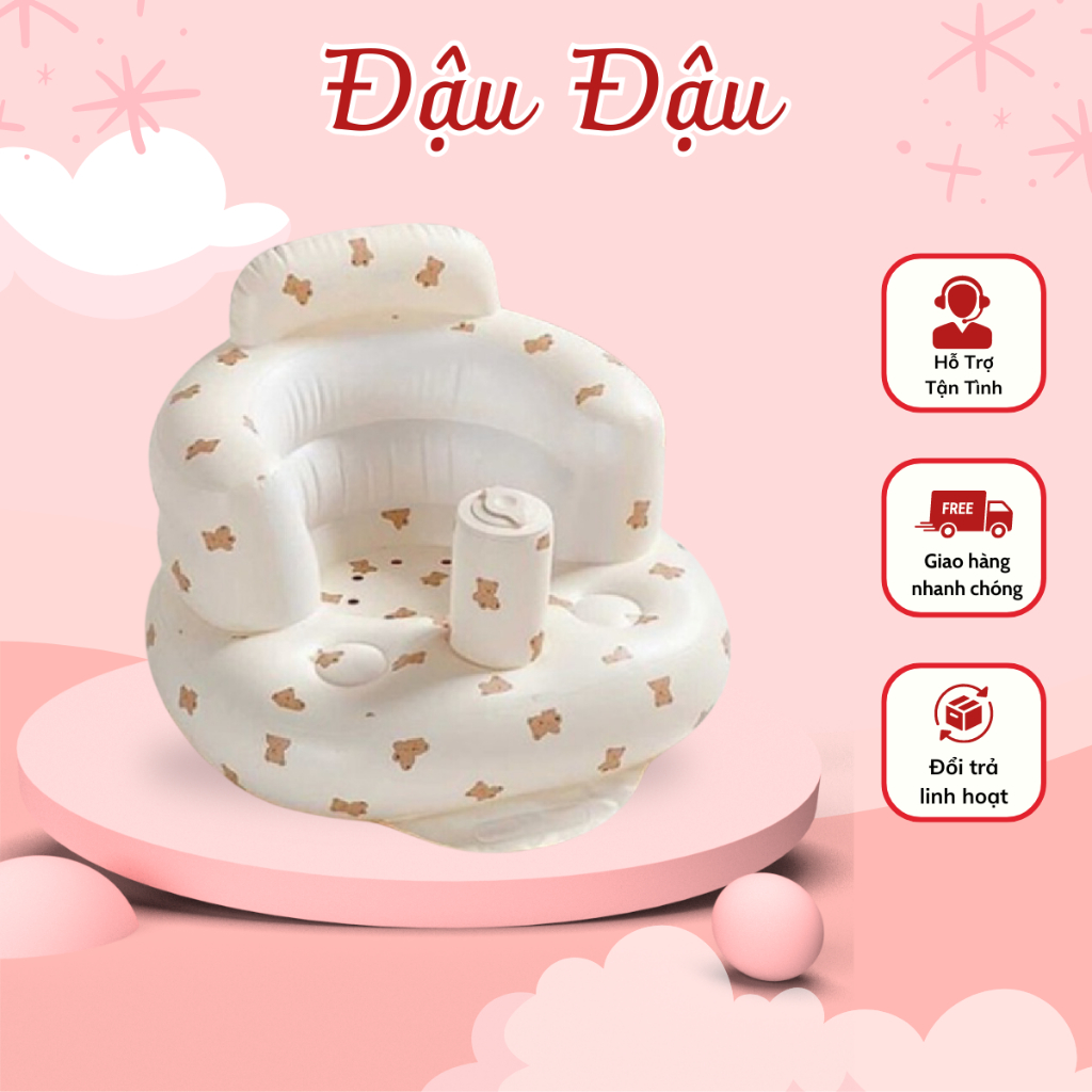 Ghế hơi tập ngồi cho bé đa chức năng, nhựa PVC cao cấp tiện lợi an toàn cho bé Đậu Đậu Store