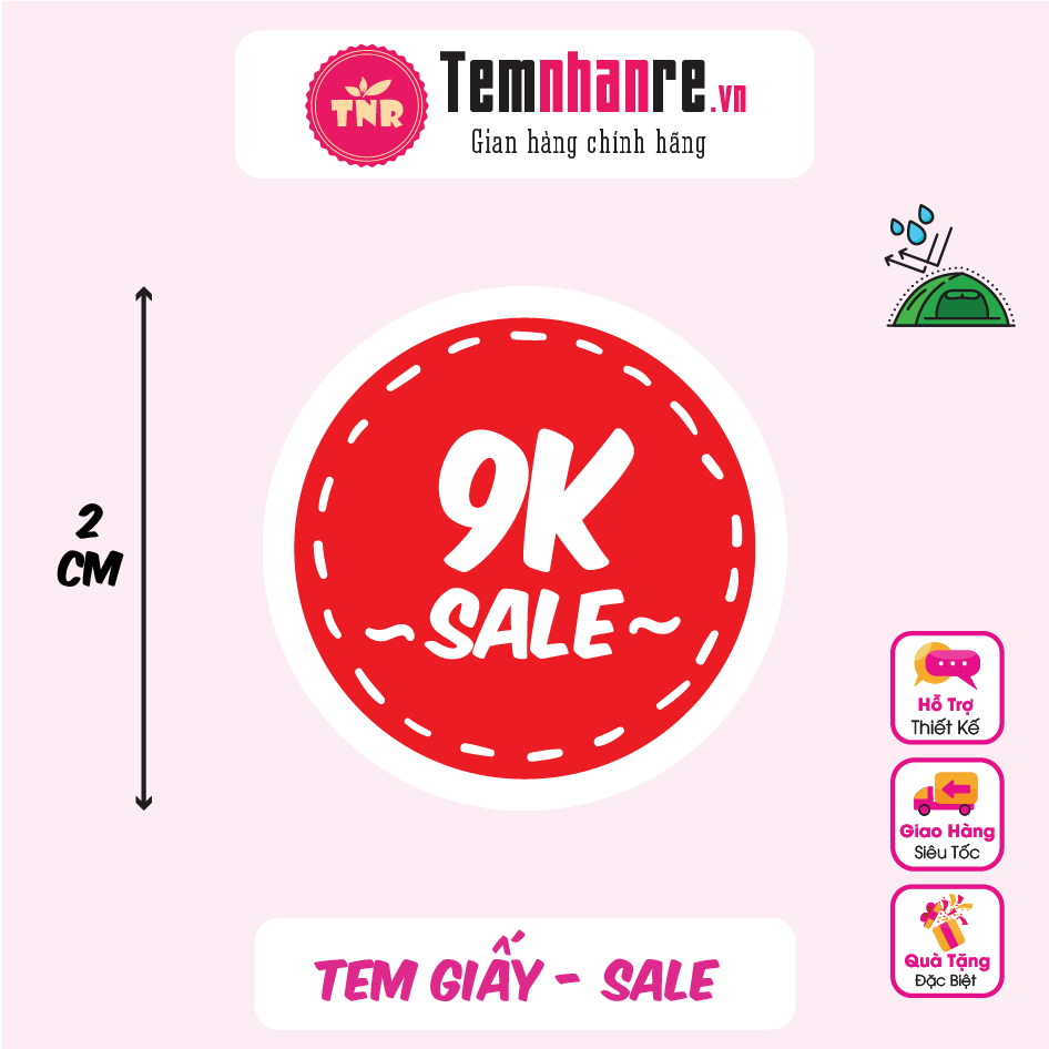 Combo 42 tem sale, giảm giá, decan Temnhanre.vn có sẵn, kích thước 2cm ...