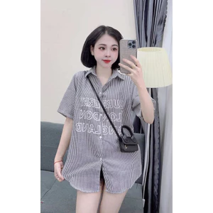 Áo sơ mi chất đũi form rộng tay lỡ - Buberr