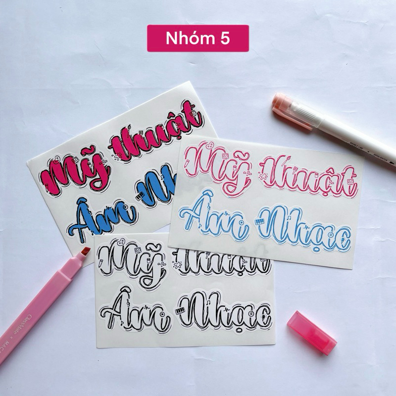 NHÃN TÊN MÔN HỌC decor bìa vở sticker - MADE BY AHN thiết kế | Shopee ...