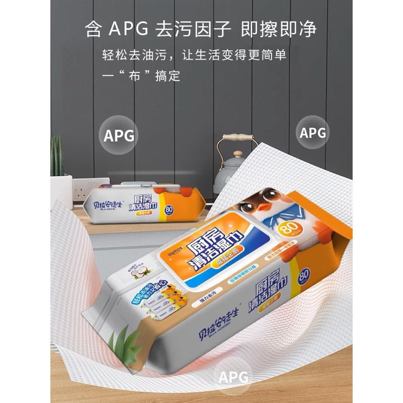 Giấy Lau Dầu Mỡ Vết Bẩn Nhà Bếp Đa Năng Tiện Lợi Gói 80 tờ mùi dừa (Tuyển sỉ)