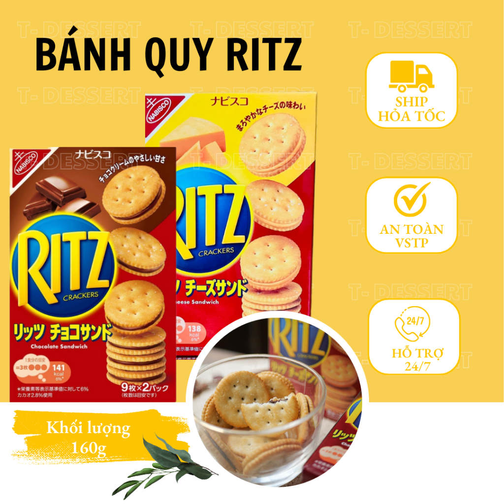Bánh Quy Ritz Vị Phomai/Socola Hộp 160gram | Shopee Việt Nam