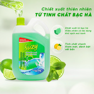 Nước rửa chén bát SUZY 4Kg -thành phần HỮU CƠ, chất lượng NHẬT BẢN.
