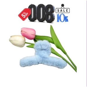 Kẹp Tóc Phối Lông Thỏ Cỡ Lớn 14cm Đáng Yêu Thời Trang Dễ Thương Cho Nữ