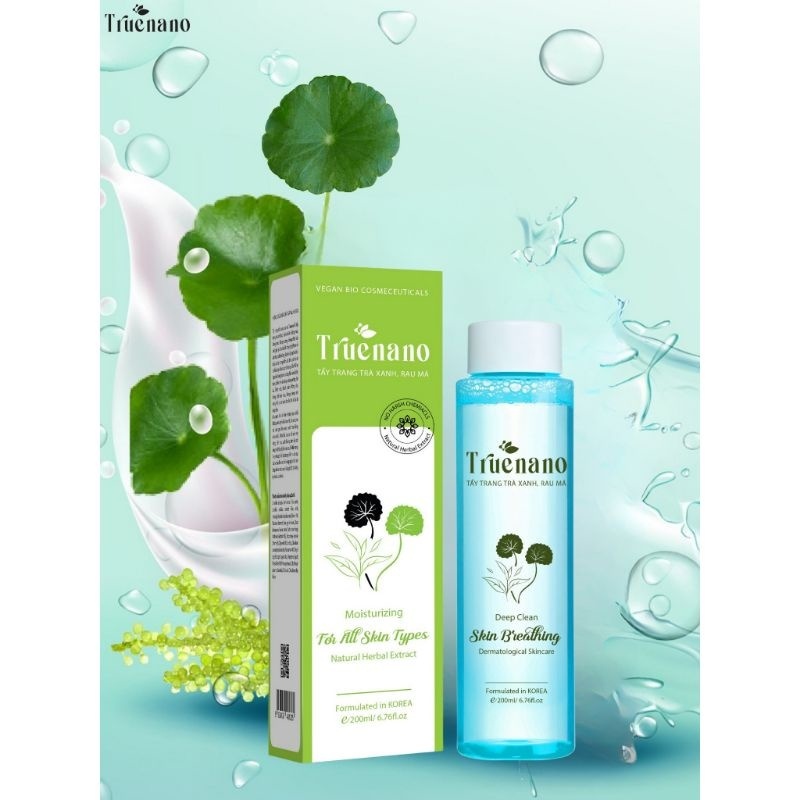 Tẩy Trang Sinh Học Truenano Bio Makeup Remover 200ml (Dược Mỹ Phẩm Thuần Chay)