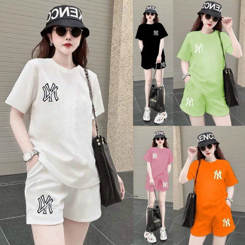 Bộ đồ short thể thao thun cotton logo N.Y siêu hót đủ size, sang sịn sò