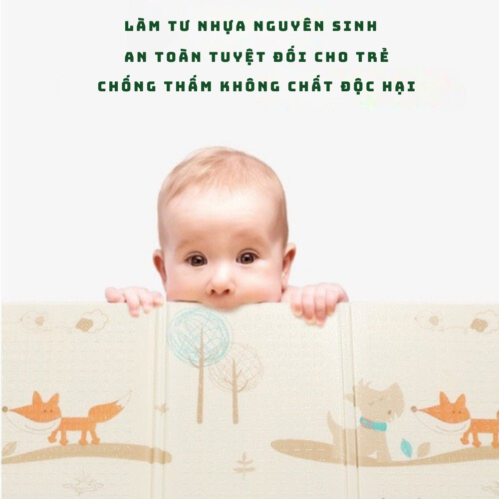 Thảm xốp gấp gọn cho bé loại dày, chiếu xốp trải sàn xpe không thấm nước KT 1m8x2m