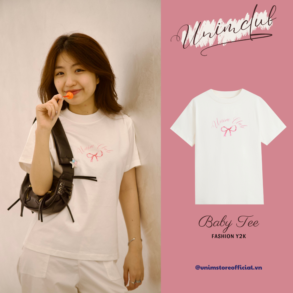 [Tặng Kèm Nơ Hàn] Áo Baby Tee Thun Nơ UnimClub Vải Cotton Mềm Min Cao Cấp Co Giãn 2 Chiều Hàng Cao Cấp - BBT06