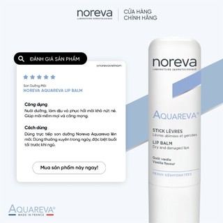 Son dưỡng môi mềm mại và căng mộng tự nhiên Noreva Aquareva Lip Balm 4g