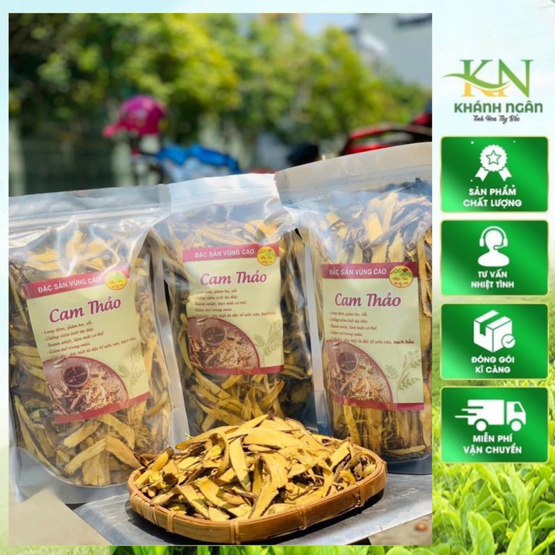 Cam Thảo khô thái lát, giảm ho, sốt, ngừa đau bụng, tiêu chảy, sâu răng, dùng pha cùng trà hoa giúp thanh nhiệt 100gr