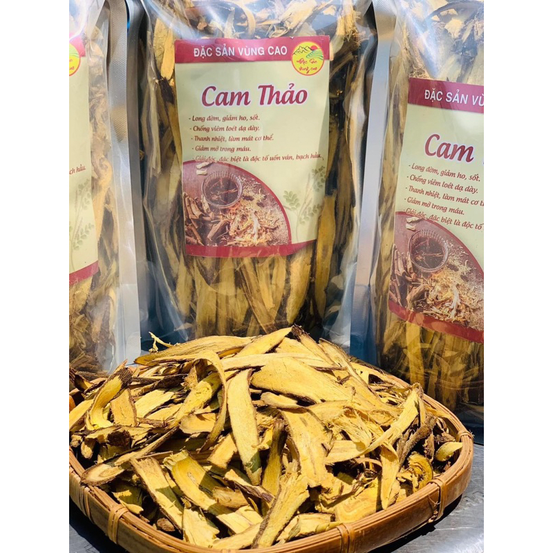 Cam Thảo khô thái lát, giảm ho, sốt, ngừa đau bụng, tiêu chảy, sâu răng, dùng pha cùng trà hoa giúp thanh nhiệt 100gr