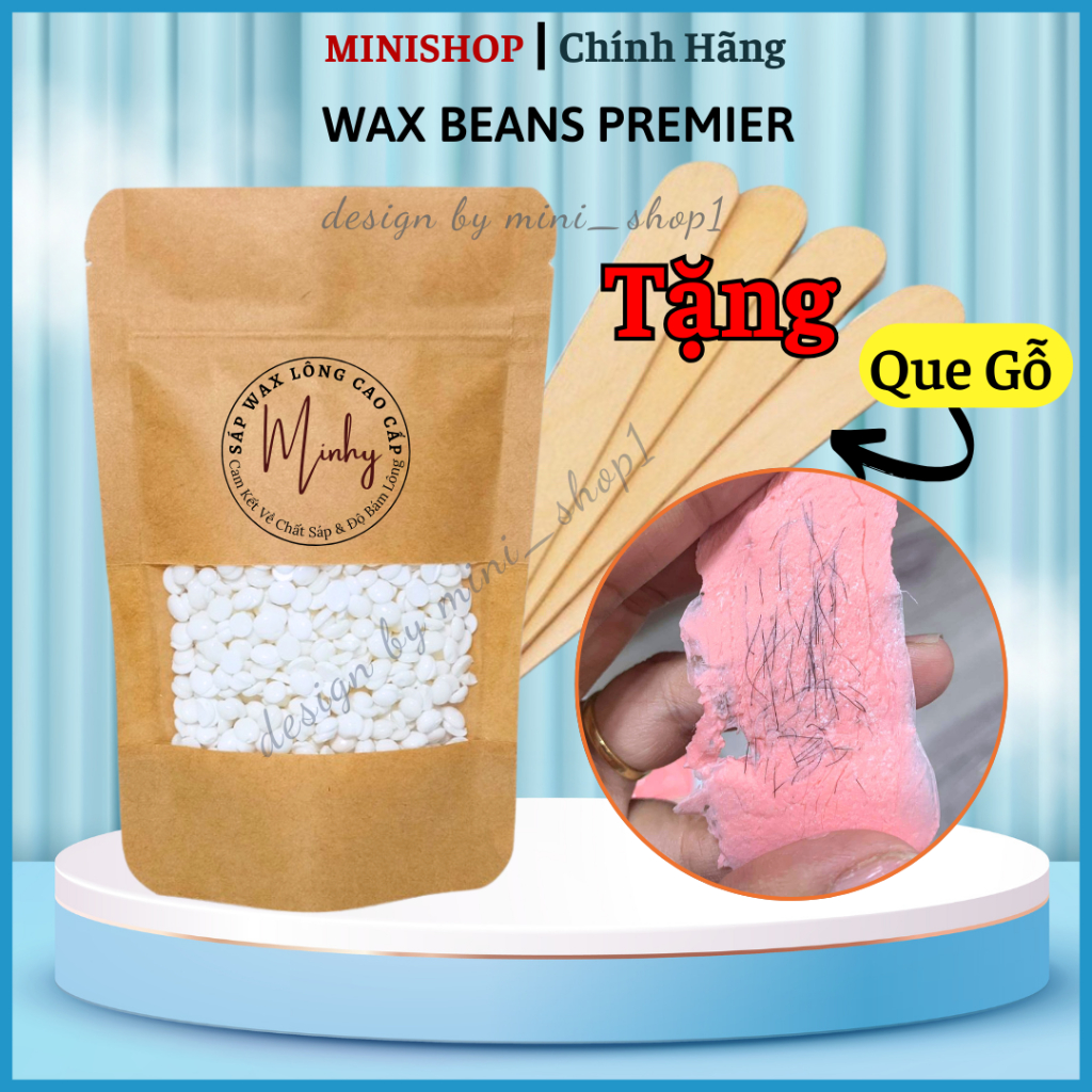 100gr Sáp wax lông MinHy tặng kèm que gỗ, wax lông các vùng lông nách ...