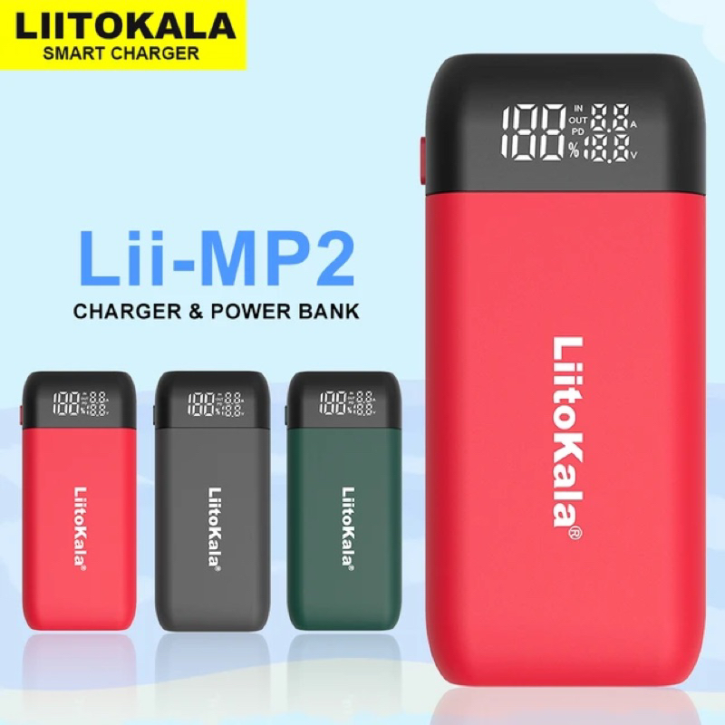Sạc nhanh Liitokala MP2 kiêm vỏ sạc dự phòng pin li-ion 18650/ 21700 ...