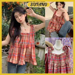 Áo hai dây babydoll chất thô mềm