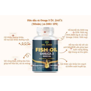 Viên dầu cá Omega 3 DR.JOEL'S (150viên) (có DHA/ EPA) Canada