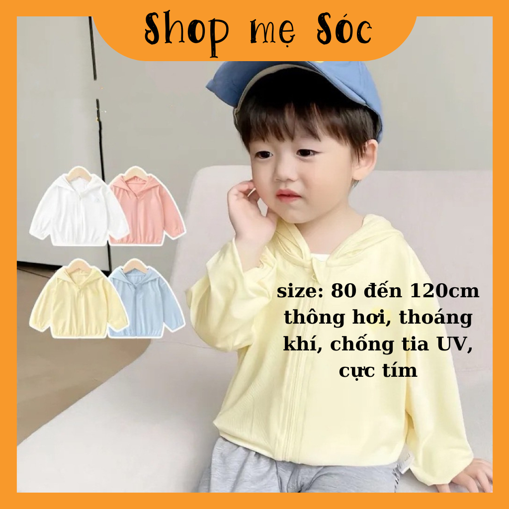 Áo chống nắng màu trơn chống tia Uv, vải thiết kế mắt lưới thoáng mát cho bé trai và bé gái mesocshop