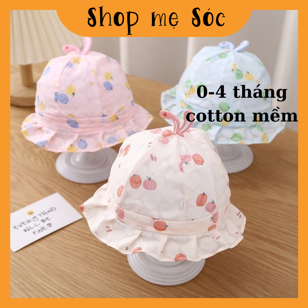 Mũ Tai Bèo Mỏng Cho Bé Gái Họa Tiết Cute Cao Cấp ,Mũ Trẻ Sơ Sinh 0- 3 tháng tuổi mesocshop