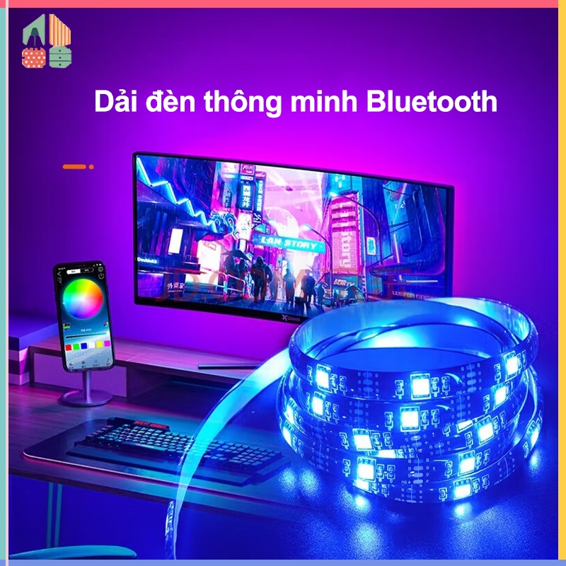 Dây đèn LED RGB 16 màu thay đổi theo nhiệt độ có cổng USB+điều khiển từ ...