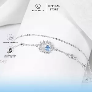 Lắc Tay Bạc 925 Blue Peach Blue Glitter Moon VN LT629