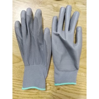 Combo 10 Đôi Găng tay phủ PU lòng bàn tay màu xám size M Bao tay bảo vệ tay khỏi trầy xước vật nhọn