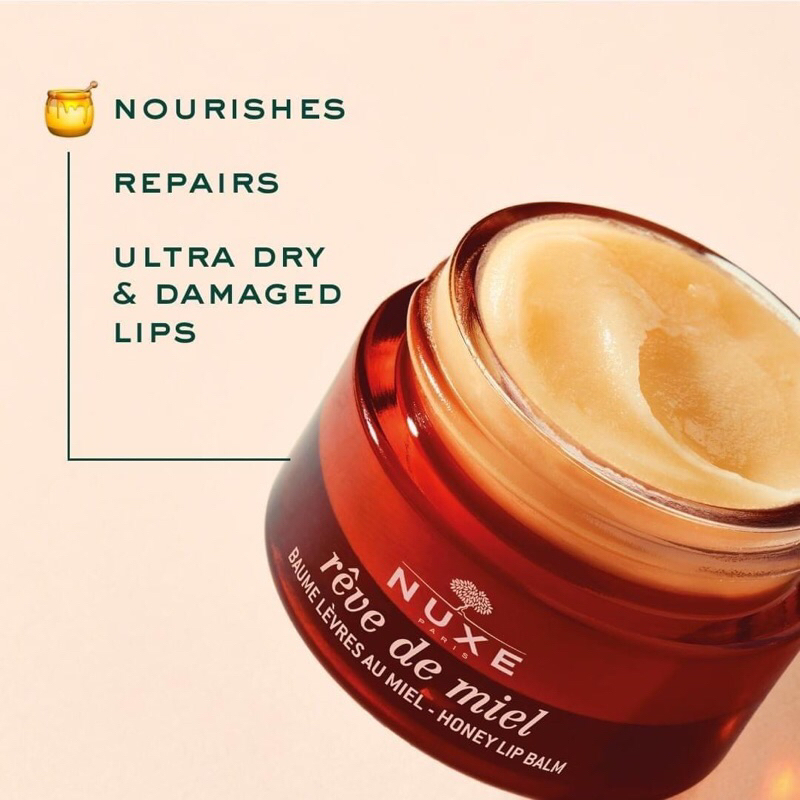 Combo 2 Sáp dưỡng môi dạng hũ Nuxe Reve De Miel Honey Lip Balm 15g