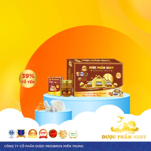 Set Yến Sào Dược Phẩm Nest Khánh Hòa hộp 6 lọ x 70 ml. 39% Tổ Yến Chưng Đường Isomalt, Đông Trùng Hạ Thảo