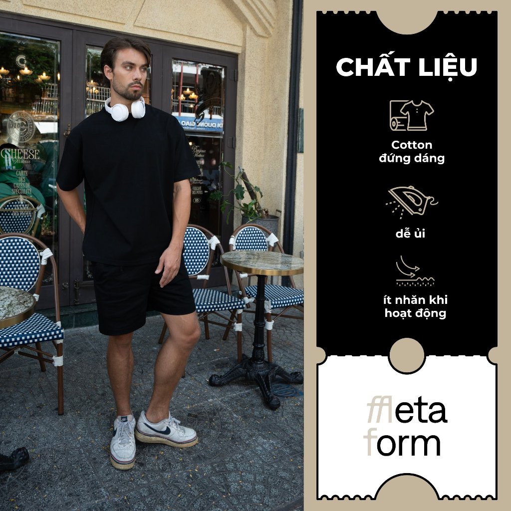 Áo thun nam MetaForm áo thun trơn nam cổ tròn, tay ngắn vải cotton, dày dặn dáng đứng, phong cách hiện đại dễ phối đồ