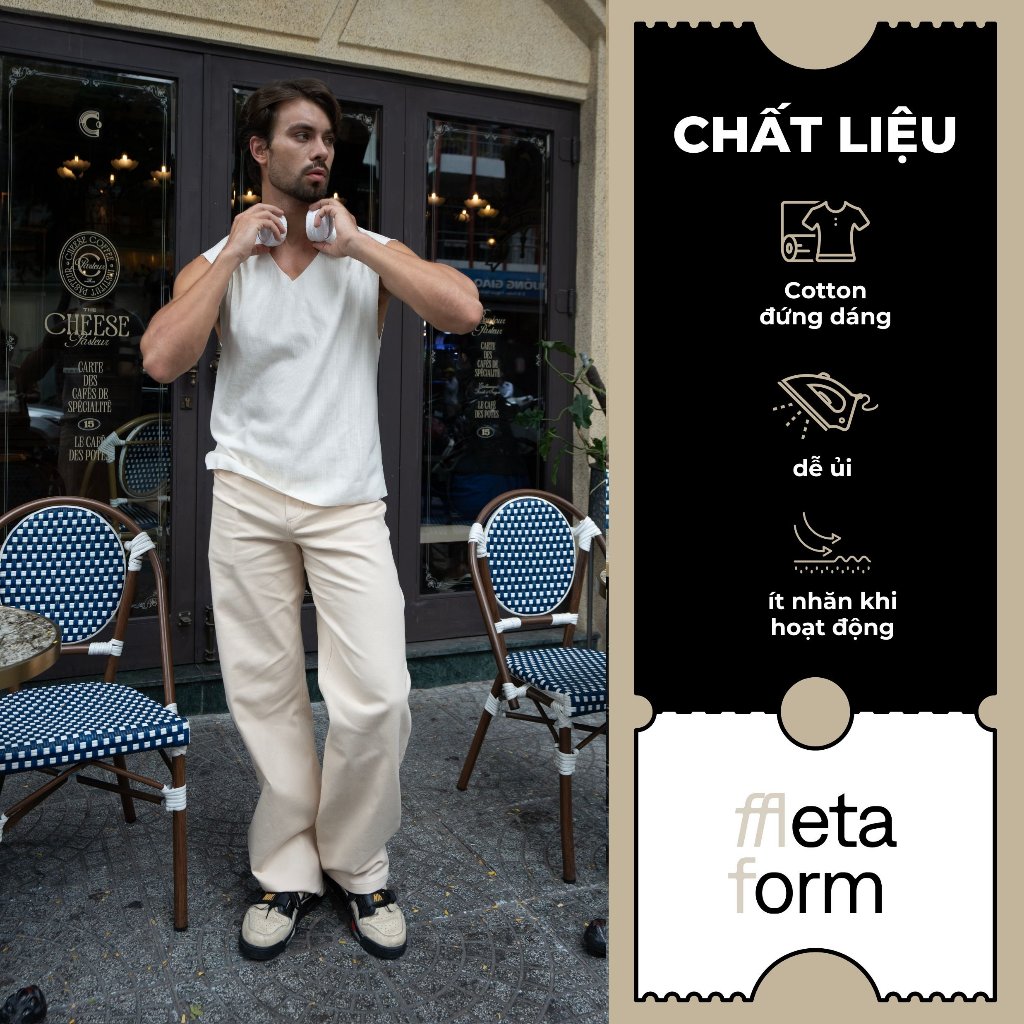 Quần dài jean nam, quần baggy nam ống suông rộng MetaForm dáng đứng chất liệu jean dày dặn cao cấp