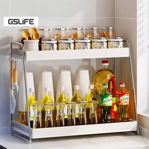 Gslife Kệ Gia Vị Nhà Bếp 2 Tầng 33/43cm, Kệ Để Bàn Cho Lọ Gia Vị Và Đồ Bếp Nhỏ