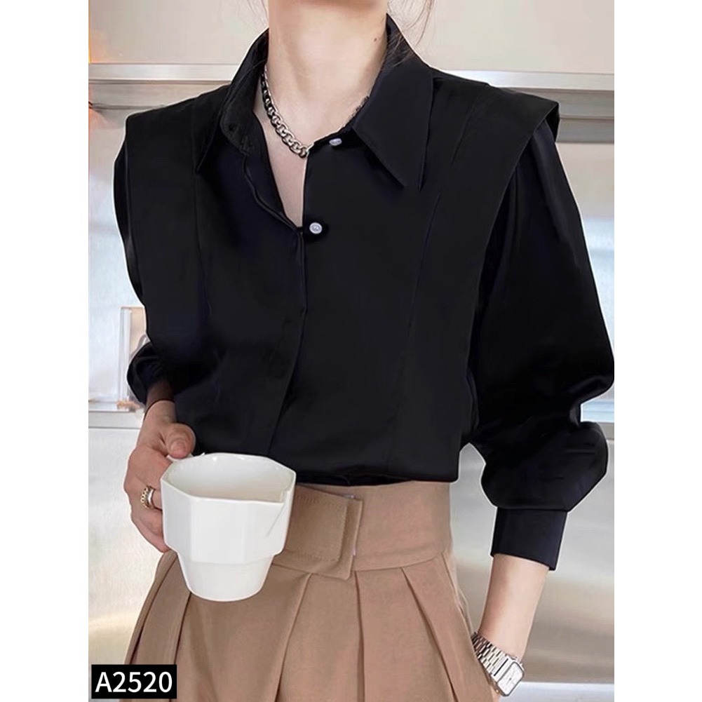 Aó sơ mi  thô dài tay cho các nàng công sở A2520