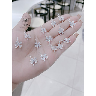Dây chuyền bạc Lopa, dáng bốn lá nhỏ xinh Sk45 điệu đà thiết kế dáng tiểu thư đính đá lấp lánh