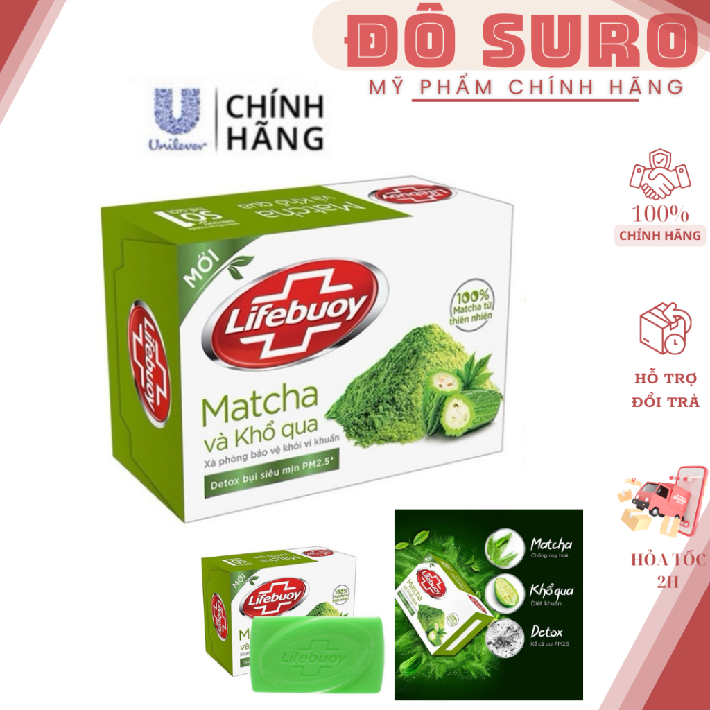 Xà Bông Cục Diệt Khuẩn Lifebuoy Matcha Và Khổ Qua 90g và 125g