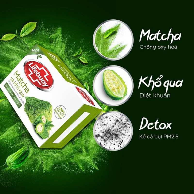 Xà Bông Cục Diệt Khuẩn Lifebuoy Matcha Và Khổ Qua 90g và 125g