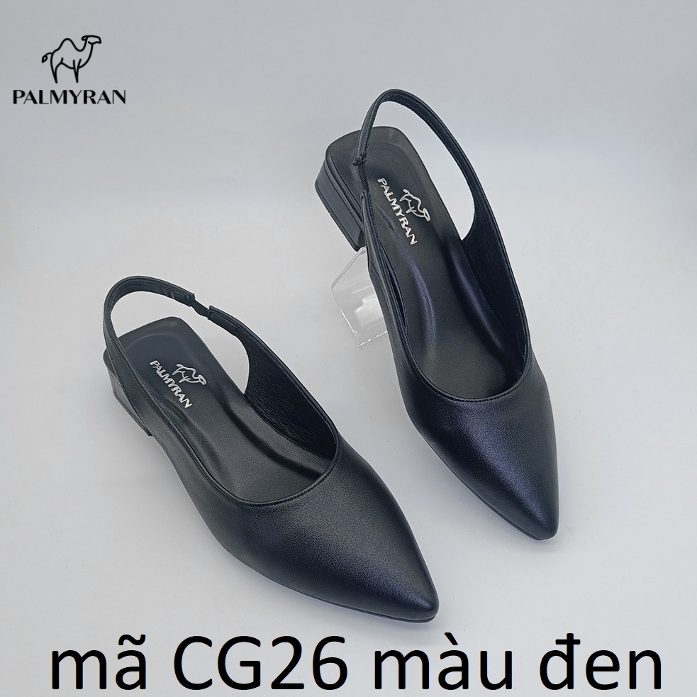 Giày nữ hở gót da sịn thật mã CG26 cao 3cm