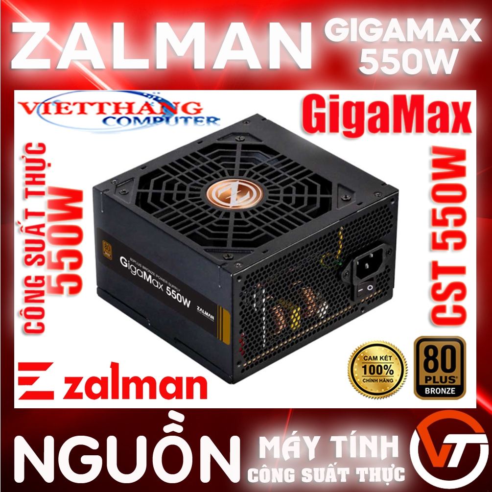 Nguồn 550w Công Suất Thực Zalman Gigamax 550 Single Rail Apfc Chuẩn 80 Plus Đồng Nguồn 2677