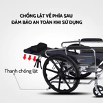 Xe lăn ngã thành giường, sử dụng Pittong dễ sử dụng- Nệm ngồi êm ái, có bô vệ sinh - Chính hãng Nikita — ảnh 5