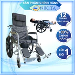 Xe lăn ngã thành giường, sử dụng Pittong dễ sử dụng- Nệm ngồi êm ái, có bô vệ sinh - Chính hãng Nikita — ảnh 1